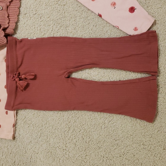 5 Piece 18 Month Apple Print Set Sweater And Flare Pants - Picture 2 of 11